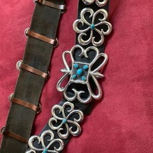 Native American Sand Cast /turquoise Concho belt